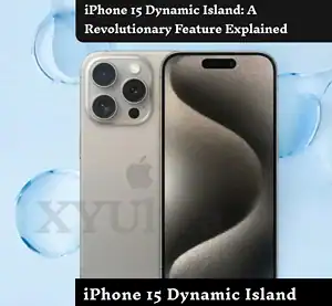 High-quality image of the iPhone 15 Dynamic Island showcasing its innovative design and camera features, emphasizing cutting-edge smartphone technology.