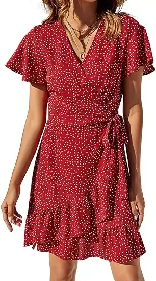 Naggoo Short Sleeve Polka Dot Dress