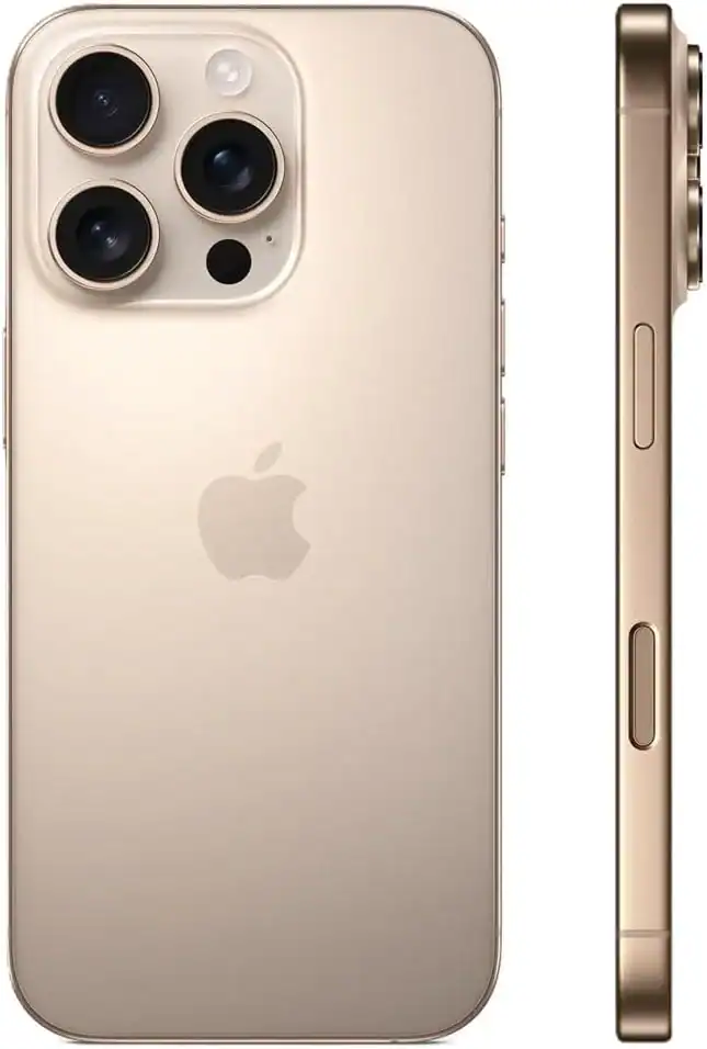 IPhone 13 Pro Gold back view with triple camera system and sleek design.