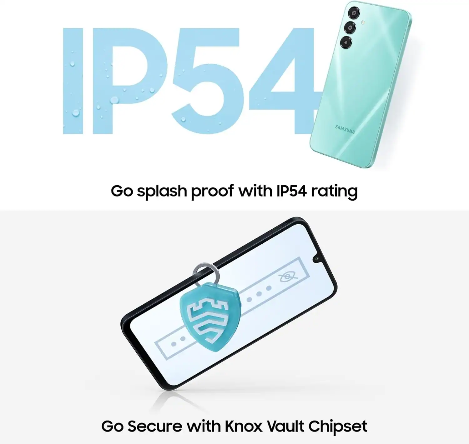 IP54 waterproof smartphone protection with durable design and splash-proof features.