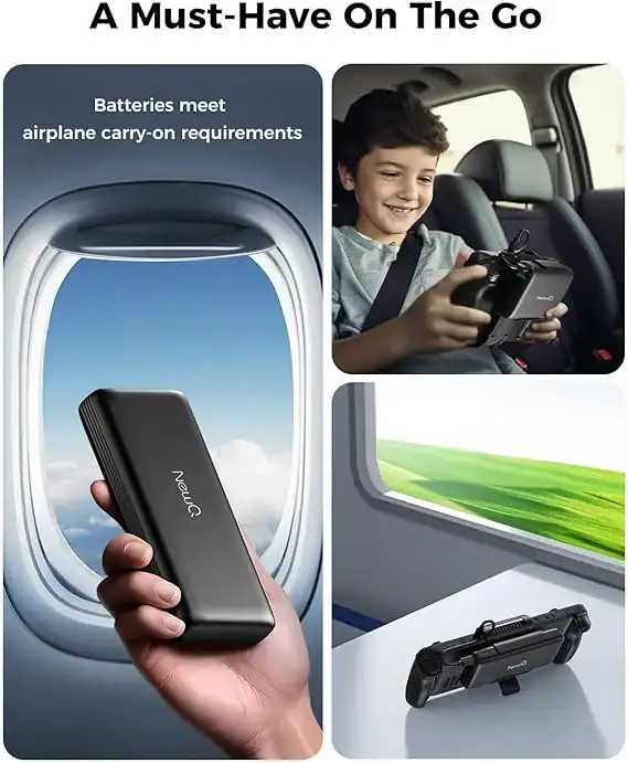 Compact portable power bank ideal for travel and on-the-go charging.