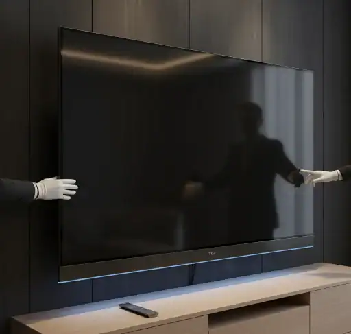 XL50 Ultra 4K LED TV with sleek black frame and wall-mount design, perfect for modern living rooms and home entertainment setups. High-resolution display offers vivid visuals and immersive viewing experience.