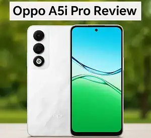 Oppo A51 Pro smartphone with triple camera setup and vibrant display, on an outdoor background.