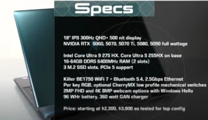 Technical Specifications Overview