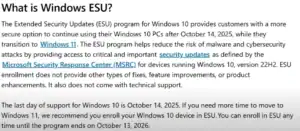 Understanding the ESU Program