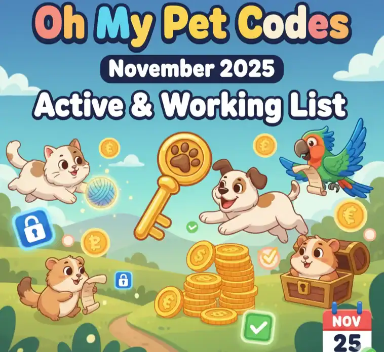 Oh My Pet Codes November 2025 – Active & Working List