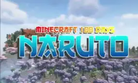 1. Celebrating 100 days of Minecraft Naruto adventure with vibrant custom characters, scenic landscapes, and immersive gameplay inspired by Naruto anime series.