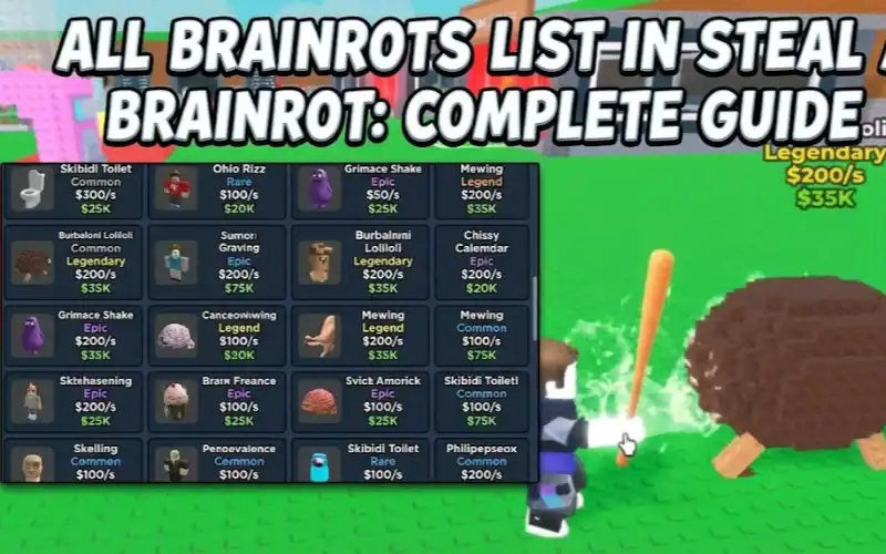 All Brainrots List in Steal a Brainrot: Complete Guide (December 2025)