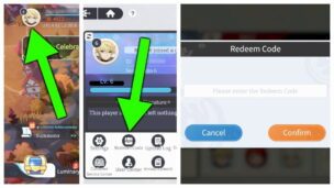 1. Alternate text: Screenshot of XYUltra game interface showing profile, settings menu, and redeem code screen for in-game purchases and account management.
