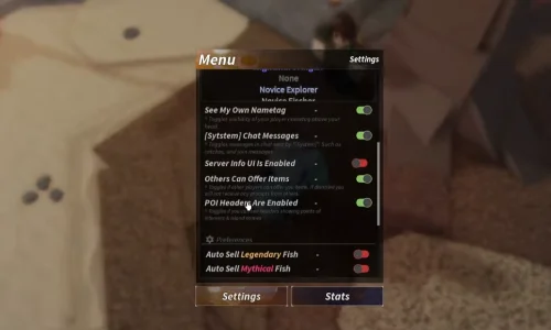 Maximize your in-game experience with XYUltra, a powerful tool for game enhancement and customization, featuring menu options for chat, server info, and item management.