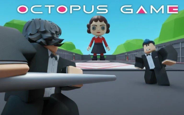 Octopus Game-themed digital characters from XYUltra featuring vibrant animated gameplay scenes for fun and entertainment SEO keywords.