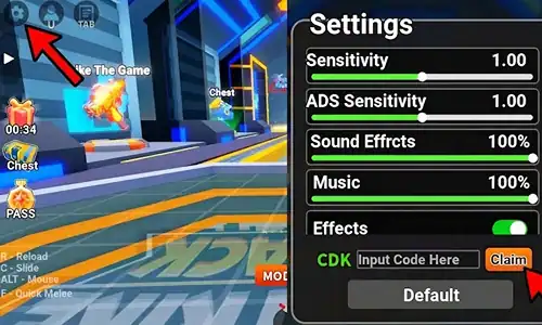 How to redeem codes in Strike Back Roblox